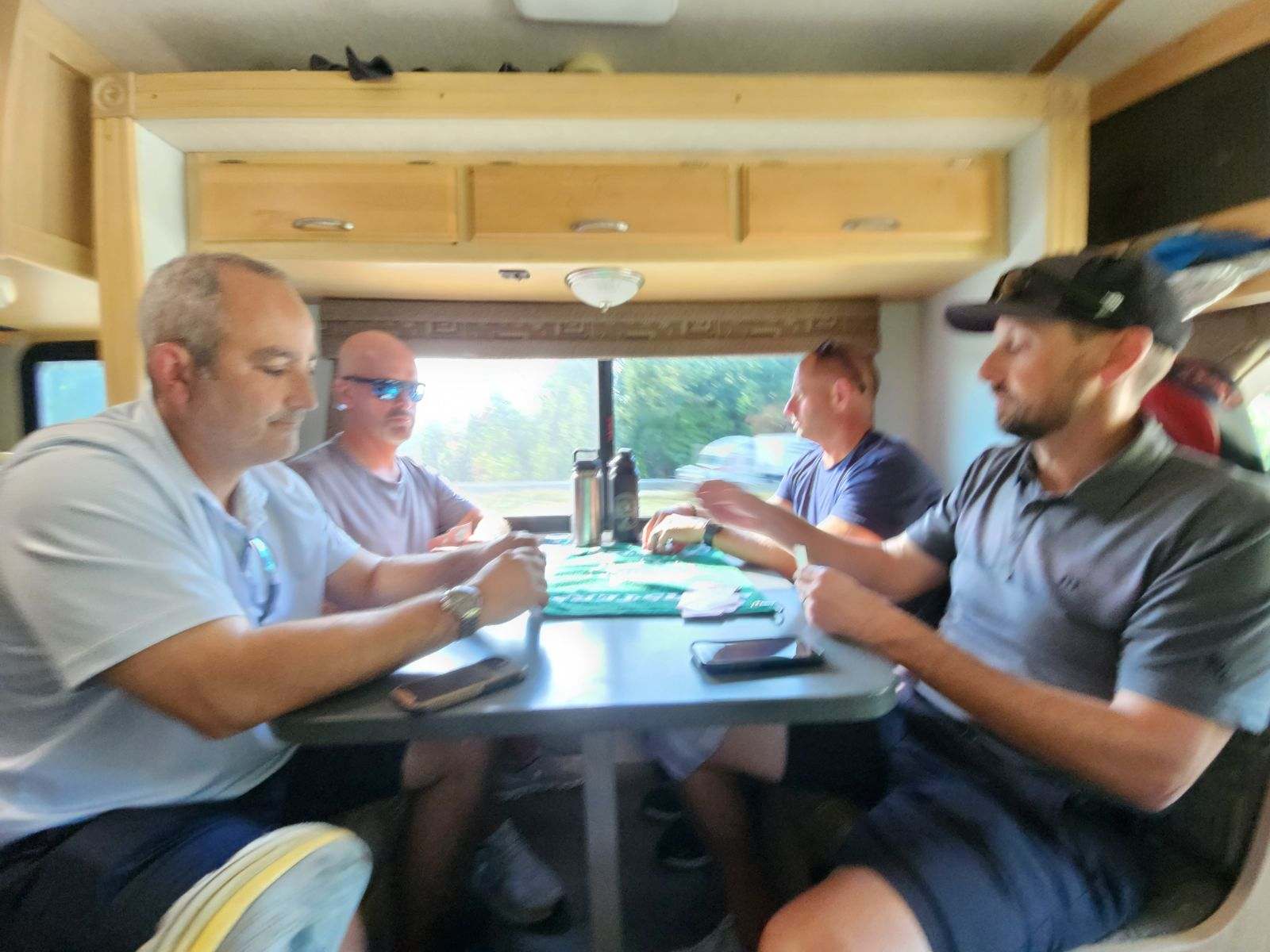 NNF 2024 crew playing cards in RV